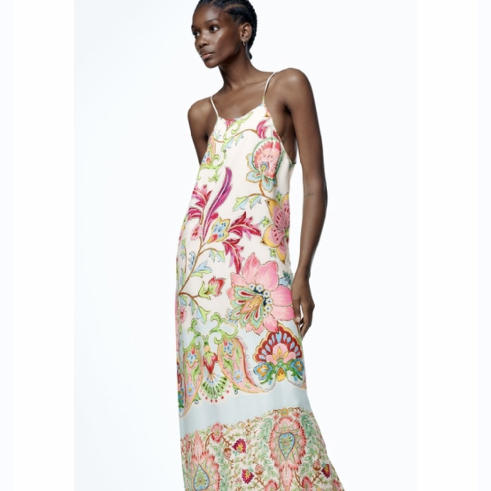 ZARA Floral Maxi Dress Size Small NWT